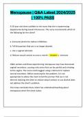 Menopause &vert; Q&A Latest 2024&sol;2025 &vert; 100&percnt; PASS