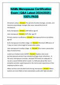 MENOPAUSE CERTIFICATION PACKAGE DEAL &vert; QUESTIONS AND CORRECT ANSWERS &vert; LATEST UPDATE 2024&sol;2025