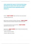 CWEA LABORATORY ANALYST CERTIFICATION EXAM  AND PRACTICE EXAM LATEST 2025 WITH CORRECT  QUESTIONS AND DETAILED ANSWERS&sol;ALREADY  GRADED A&plus;