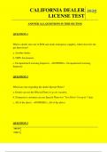 CALIFORNIA DEALER LICENSE TEST QUESTIONS AND ANSWERS 2025