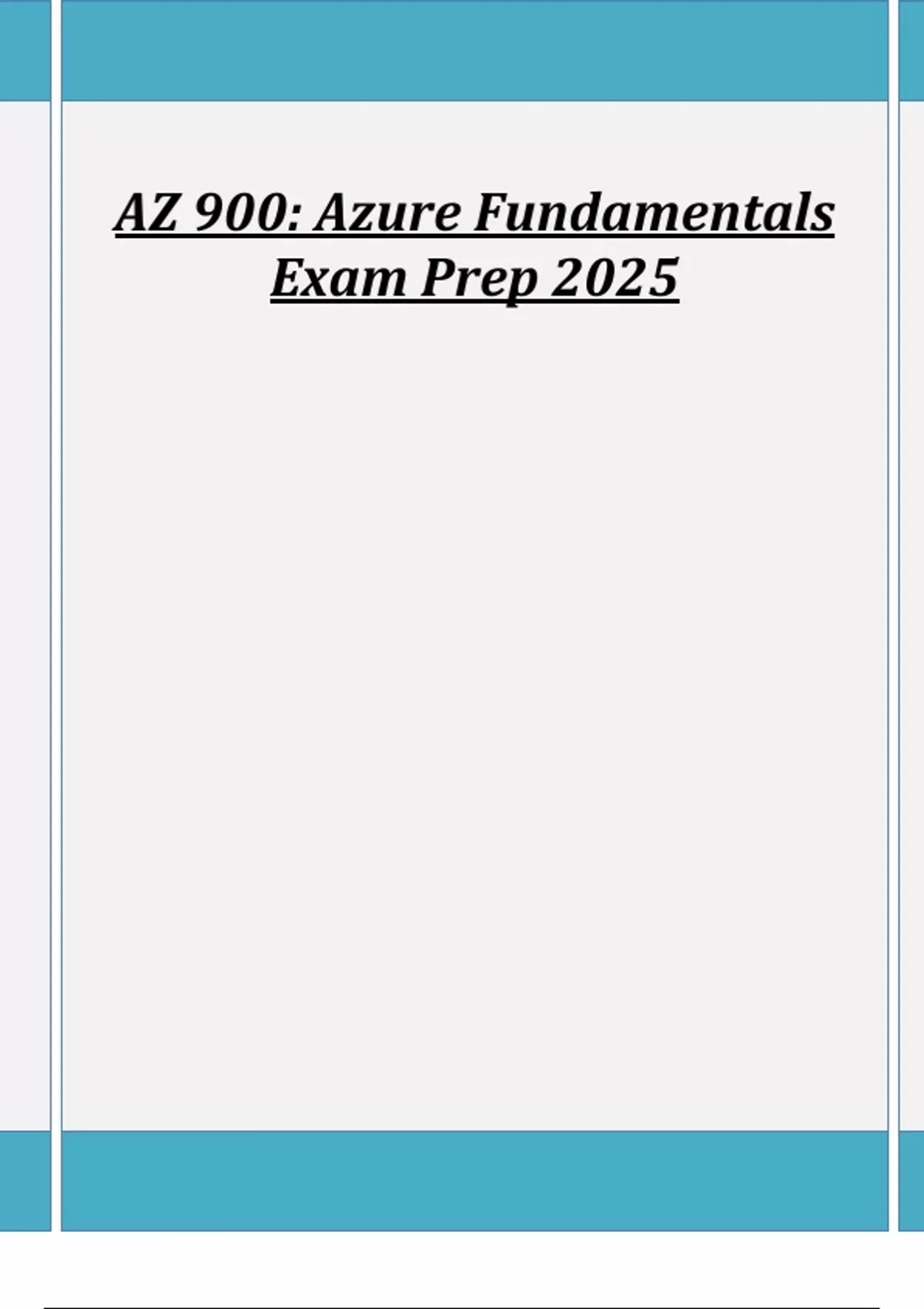 AZ 900: Azure Fundamentals Exam Prep 2025 - AZ 900: Azure Fundamentals ...