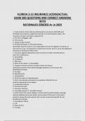 FLORIDA 2-15 INSURANCE LICENSEACTUAL EXAM 300 QUESTIONS AND CORRECT ANSWERS WITH RATIONALES GRADED A