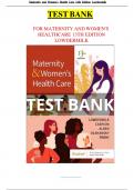 Test Bank - Maternity and Women&rsquo;s Health Care&comma; 13th Edition &lpar;Lowdermilk&comma; 2024&rpar; Latest Edition