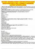NOTARY SIGNING AGENT CERTIFICATION EXAM QUESTIONS WITH 100&percnt; CORRECT ANSWERS &vert;LATEST UPDATE&vert; &vert;2025&vert;