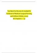 Brunner and Suddarth&comma;s Textbook of Medical Surgical Nursing Questions and Answers 14thedition Testbank
