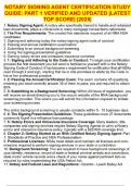NOTARY SIGNING AGENT CERTIFICATION STUDY GUIDE&colon; PART 1 VERIFIED AND UPDATED &vert;LATEST TOP SCORE&vert; &vert;2025&vert;