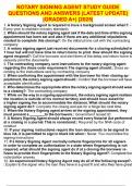 NOTARY SIGNING AGENT STUDY GUIDE QUESTIONS AND ANSWERS &vert;LATEST UPDATE&vert; &vert;GRADED A&plus;&vert; &vert;2025&vert;
