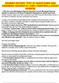 SIGNING NOTARY TEST &num;1 QUESTIONS AND ANSWERS GRADED A&plus; &vert;100&percnt; VERIFIED&vert; &vert;LATEST UPDATE&vert;