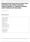 PHARMACOLOGY RN ATI EXAM ACTUAL EXAM QUESTIONS AND CORRECT ANSWERS &vert; ALREADY GRADED A&plus; &vert; VERIFIED ANSWERS &vert; LATEST VERSION &lpar;JUST RELEASED&rpar;
