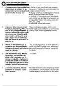 DEALER PRACTICE TEST LATEST TEST &vert; ALL QUESTIONS AND CORRECT ANSWERS &vert; GRADED A&plus; &vert; VERIFIED ANSWERS &vert; LATEST VERSION &lpar;JUST RELEASED&rpar;