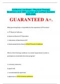 California Law Exam - Physical Therapy Questions and 100&percnt; correct and verified Answers 2025-2026&period; GUARANTEED A&plus;&period;