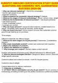 HUBSPOT INBOUND CERTIFICATION STUDY GUIDE QUESTIONS AND ANSWERS 100&percnt; GUARANTEED SUCCESS &vert;2025>26&vert;