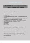 MGMT 4513 Final Exam Questions With Correct Answers 100&percnt; Verified&period;