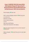 Exam 2&colon; NSG550&sol; NSG 550 &lpar;Latest 2025&sol; 2026 Update&rpar; Diagnostic Reasoning for Nurse Practitioners Review&vert; Questions and Verified Answers&vert; 100&percnt; Correct&vert; Grade A&period;