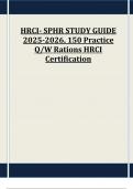 HRCI- SPHR STUDY GUIDE &comma; 150 Practice Q&sol;W Rations HRCI Certification