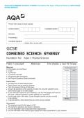 AQA GCSE COMBINED SCIENCE&colon; SYNERGY Foundation Tier Paper 3 Physical Sciences JUNE 2024QP AND MS MERGED