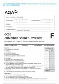 AQA GCSE COMBINED SCIENCE&colon; SYNERGY Foundation Tier Paper 1 Life and Environmental Sciences MAY 2024 QP AND MS MERGED