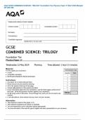 AQA GCSE COMBINED SCIENCE&colon; TRILOGY Foundation Tier Physics Paper 1F MAY 2024 Merged QP AND MS