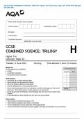 AQA GCSE COMBINED SCIENCE&colon; TRILOGY Higher Tier Chemistry Paper 2H JUNE 2024 Merged QP AND MS