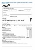 AQA GCSE COMBINED SCIENCE&colon; TRILOGY Foundation Tier Chemistry Paper 2F JUNE 2024 Merged QP AND MS