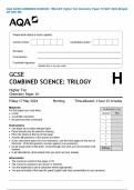 AQA GCSE COMBINED SCIENCE&colon; TRILOGY Higher Tier Chemistry Paper 1H MAY 2024 Merged QP AND MS