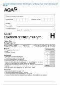 AQA GCSE COMBINED SCIENCE&colon; TRILOGY Higher Tier Biology Paper 1H MAY 2024 Merged QP AND MS