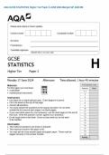 AQA GCSE STATISTICS Higher Tier Paper 2 JUNE 2024 Merged QP AND MS