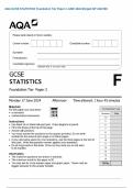 AQA GCSE STATISTICS Foundation Tier Paper 2 JUNE 2024 Merged QP AND MS