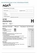 AQA GCSE STATISTICS Higher Tier Paper 1 JUNE 2024 Merged QP AND MS