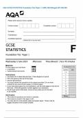 AQA GCSE STATISTICS Foundation Tier Paper 1 JUNE 2024 Merged QP AND MS