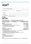 AQA GCSE HISTORY Paper 2 Section B&sol;C&colon; Elizabethan England&comma; c1568&ndash;1603 JUNE 2024 QP AND MS MERGED