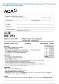 AQA GCSE HISTORY Paper 2 Section A&sol;B&colon; Britain&colon; Power and the people&colon; c1170 to the present day JUNE 2024 Merged QP AND MS