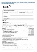 AQA GCSE HISTORY Paper 2 Section A&sol;A&colon; Britain&colon; Health and the people&colon; c1000 to the present day JUNE 2024 Merged QP AND MS