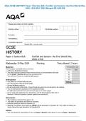 AQA GCSE HISTORY Paper 1 Section B&sol;A&colon; Conflict and tension&colon; the First World War&comma; 1894&ndash;1918 MAY 2024 Merged QP AND MS