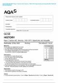 AQA GCSE HISTORY Paper 1 Section A&sol;D&colon; America&comma; 1920&ndash;1973&colon; Opportunity and inequality MAY 2024 QP AND MS MERGED