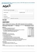 AQA GCSE HISTORY Paper 1 Section A&sol;A&colon; America&comma; 1840&ndash;1895&colon; Expansion and consolidation MAY 2024Merged QP AND MS