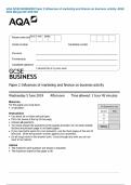 AQA GCSE BUSINESS Paper 2 Influences of marketing and finance on business activity JUNE 2024 Merged QP AND MS