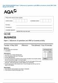 AQA GCSE BUSINESS Paper 1 Influences of operations and HRM on business activity MAY 2024 Merged QP AND MS