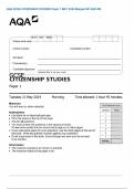 AQA GCSE CITIZENSHIP STUDIES Paper 1 MAY 2024 Merged QP AND MS