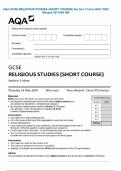 AQA GCSE RELIGIOUS STUDIES &lpar;SHORT COURSE&rpar; Section 3 Islam MAY 2024 Merged QP AND MS