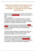ADDICTION MEDICINE BOARDS EXAM 2025 QUESTIONS AND CORRECT ANSWERS &vert; A&plus; GRADED STUDY GUIDE RESOURCES
