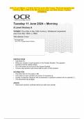 OCR A Level History A Y216&sol;01 The USA in the 19th Century&colon; Westward expansion and Civil War 1803&ndash;c&period;1890 JUNE 2024 Question Paper and Mark Scheme Combined &lpar;VERIFIED