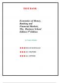 Test Bank - for Economics of Money&comma; Banking and Financial Markets&comma; The&comma; Business School Edition 5th Edition &lpar;Frederic Mishkin&comma; 2018&rpar;&comma; Chapter 1-25 &vert; All Chapters
