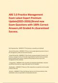   ARE 5&period;0 Practice Management Exam Latest Expert Premium Update&lpar;2025-2026&rpar;&vert;Brand new Exam Questions with 100&percnt; Correct Answers&comma;All Graded A&plus;&comma;Guaranteed Success&period;