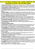PLCY 110 FINAL EXAM STUDY GUIDE VERIFIED AND UPDATED LATEST TOP SCORE &vert;2025&vert;