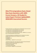   Ohio PTA Jurisprudence Exam&comma; Brand New Exam Questions with 100&percnt; Correct Answers&comma; All Graded A&plus;&comma; Latest Expert Premium Update&lpar;2025-2026&rpar;100&percnt; Guaranteed Success&period;