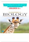 Campbell Biology: Concepts & Connections 10th Edition by Martha R. Taylor, Eric J. Simon, Jean L. Dickey, Kelly A. Hogan, Jane B. Reece TESTBANK 2025-2026. QUESTIONS WITH 100% CORRECT AND VERIFIED ANSWERS WITH RATIONALES. GRADED A+.