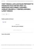 WEST VIRGINIA LAWS AND RULES PERTINENT TO INSURANCE EXAM REVIEW 2025 &vert; ALL QUESTIONS AND CORRECT ANSWERS &vert; ALREADY GRADED A&plus; &vert; VERIFIED ANSWERS &vert; LATEST VERSION