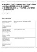 NHA CEHRS PRACTICE EXAM AND STUDY GUIDE &vert; ALL EXAM QUESTIONS AND CORRECT ANSWERS &vert; GRADED A&plus; &vert; VERIFIED ANSWERS &vert; LATEST VERSION