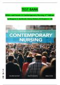  TEST BANK Ethics and Issues in Contemporary Nursing 3rd Edition by Margaret A&period; Burkhardt&comma; Nancy Walton&comma; All Chapters 1 - 20